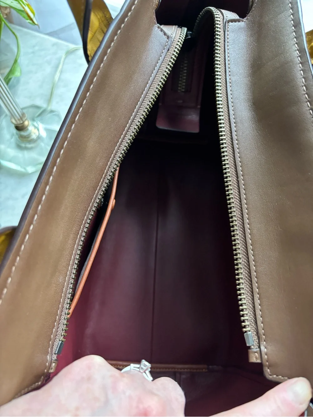 Coach 1941 Swagger 37 Two-Tone Yellow and Brown Leather Satchel/Briefcase - Picture 7 of 16